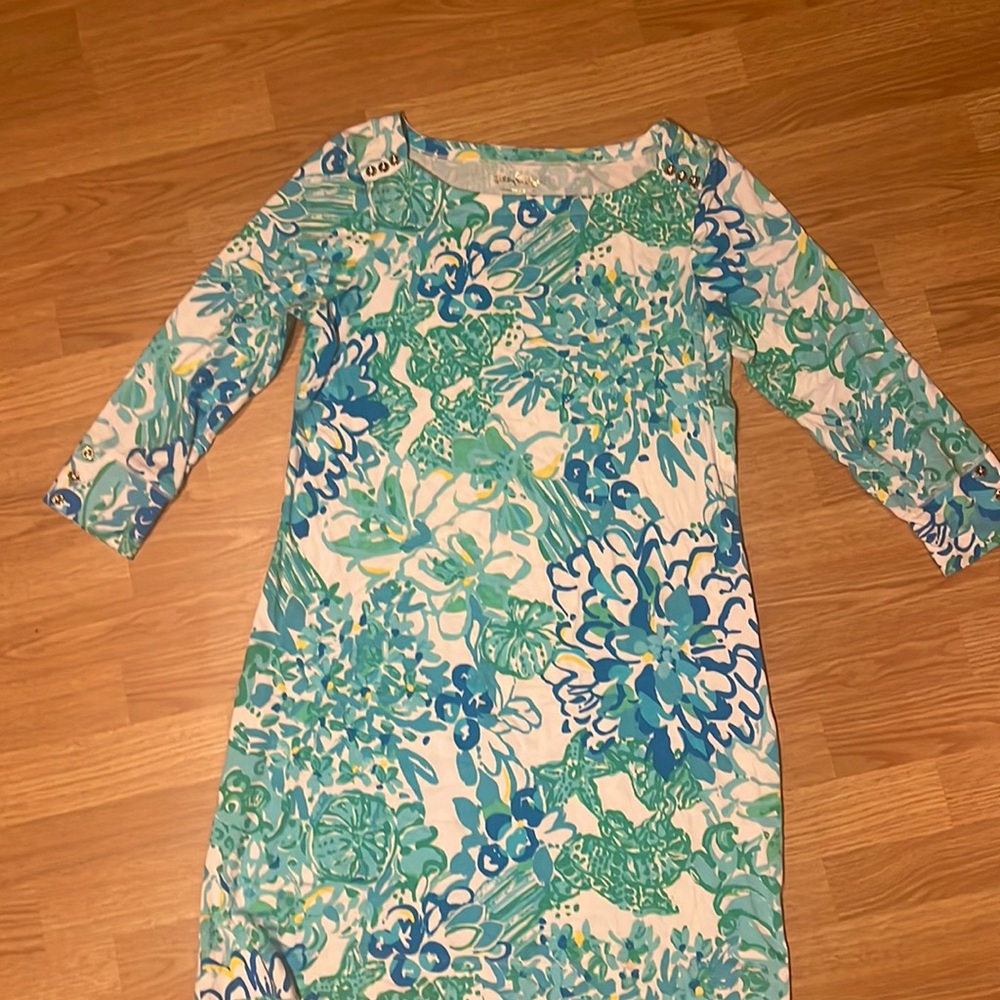 Lilly Pulitzer 3/4 sleeve knee length dress size L